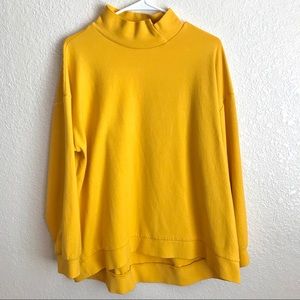 Zara Bright Yellow Asymmetrical Neckline Sweater
